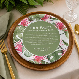 Humorale tropische Hochzeitspapiere-Teller Pappteller
