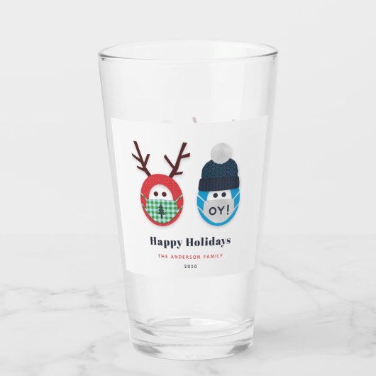 Humorale Weihnachten und Hanukkah-Maske Custom Glas (Rückseite)