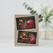 Humorale Weihnachtskatze Postkarte (Stehend Vorderseite)