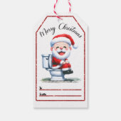 Humorale Weihnachtsmarke mit Weihnachtsgeschenk au Geschenkanhänger (Rückseite)