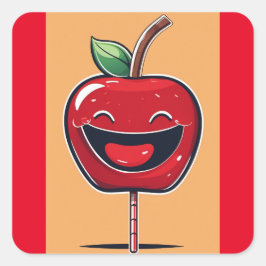 Humoraler Apple Quadratischer Aufkleber