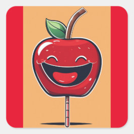 Humoraler Apple Quadratischer Aufkleber