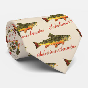 Humoraler Bachforellenfisch Tan Beige Krawatte