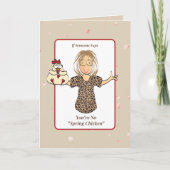 Humoraler Cartoon Female Sprichwort Geburtstag Karte (Vorderseite)