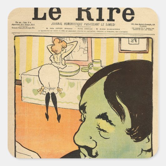 Humoraler Cartoon Quadratischer Aufkleber (Vorderseite)