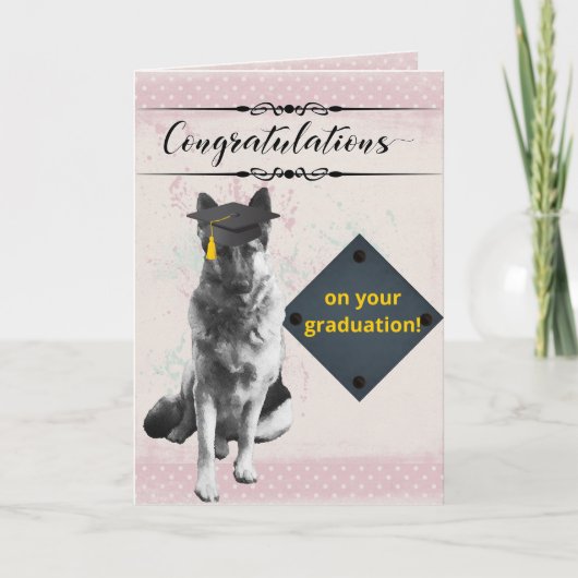 Humoraler deutscher Schäferhund-Abschluss Karte (Vorderseite)