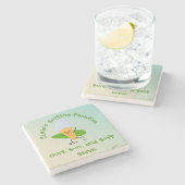 Humoraler Eiscreme-Surfer mit Surfboard-Name-Text Steinuntersetzer (Seitenansicht)