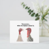 Humoraler Erntedank Türkei Ratgeber Postkarte (Stehend Vorderseite)