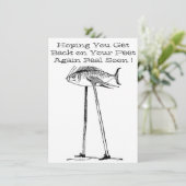 Humoraler Fisch auf Stilchen mit Schuhen erhält ei Karte (Stehend Vorderseite)