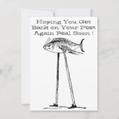 Humoraler Fisch auf Stilchen mit Schuhen erhält ei Karte (Vorderseite)