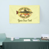 Humoraler Fisch mehr - weniger Forellenfang Banner (Messeveranstaltung)