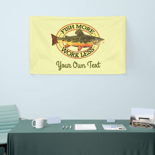 Humoraler Fisch mehr - weniger Forellenfang Banner (Messeveranstaltung)