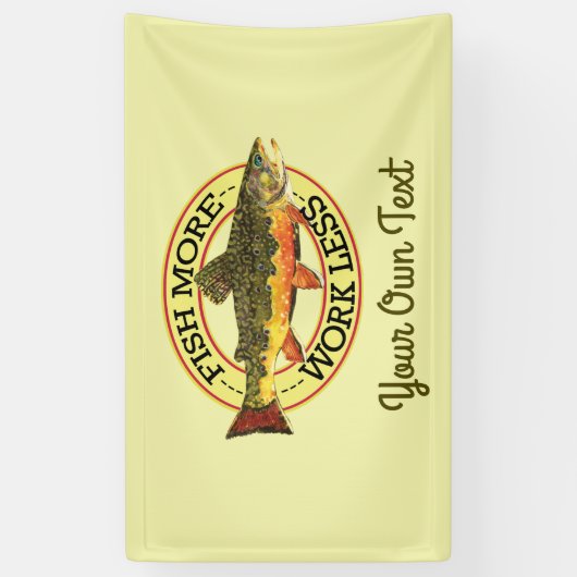 Humoraler Fisch mehr - weniger Forellenfang Banner (Vertikal)