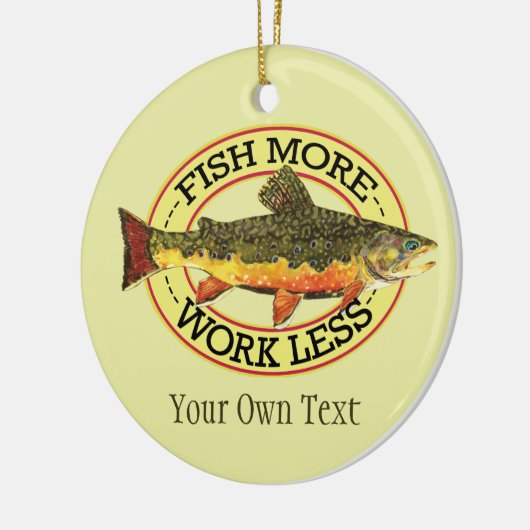 Humoraler Forellenfang Keramikornament (Links)