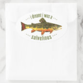 Humoraler Forellenfang Ovaler Aufkleber (Tasche)