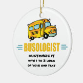 Humoraler Gelbschulbusfahrer Funny Keramikornament (Links)