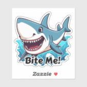Humoraler Hai-Bite-Me Wasserdicht Aufkleber (Blatt)