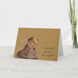 Humoraler Heiliger Anthony von Padua Lily Karte