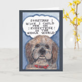 Humoraler Hund bekommt Well Card Designer Art Karte (Gelbe Blume)