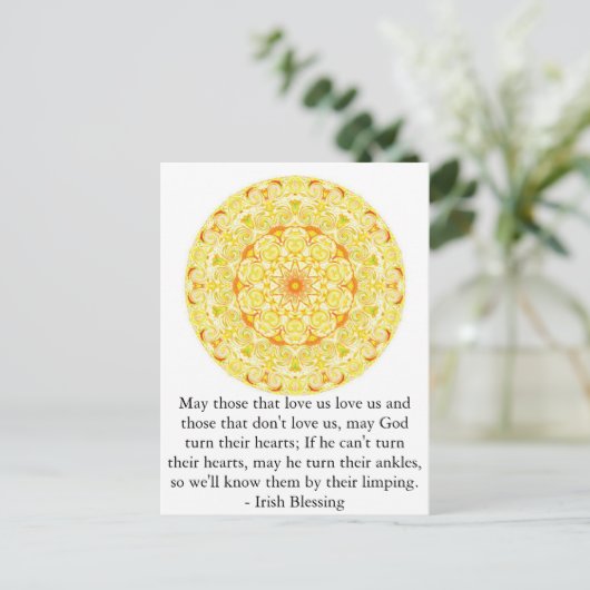 Humoraler irischer Segen aus Irland Postkarte (Stehend Vorderseite)