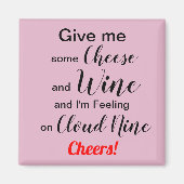 Humoraler Käsewein Magnet (Vorne)