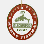 Humoraler Lachsfang Keramik Ornament (Links)