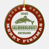 Humoraler Lachsfang Keramik Ornament (Hinten)