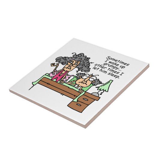 Humoraler Lass Grumpy Sleep Fliese (Seite)