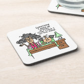 Humoraler Lass Grumpy Sleep Getränkeuntersetzer (Linke Seite)