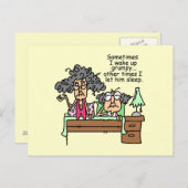 Humoraler Lass Grumpy Sleep Postkarte (Vorne/Hinten)
