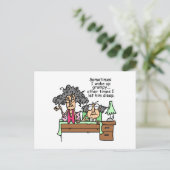 Humoraler Lass Grumpy Sleep Postkarte (Stehend Vorderseite)