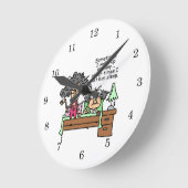 Humoraler Lass Grumpy Sleep Runde Wanduhr (Winkel)