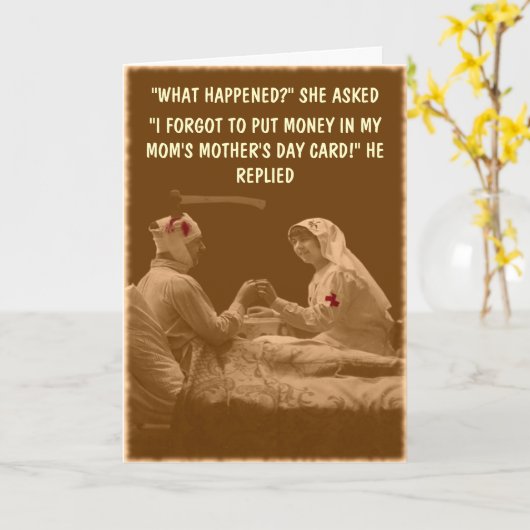 Humoraler Muttertag Karte (Gelbe Blume)