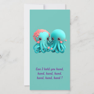 Humoraler Oktopus Valentin Feiertagskarte