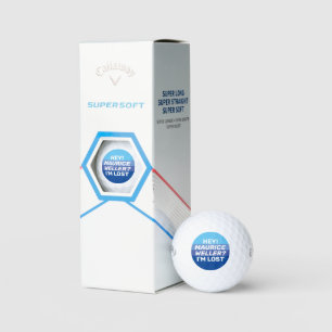 Humoraler Personalisierter Blauer Golfer Name Lost Golfball