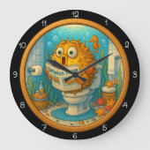 Humoraler Puffer Große Wanduhr (Vorderseite)