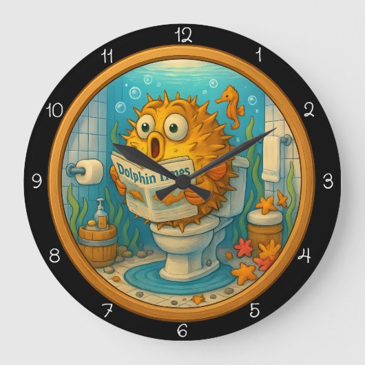 Humoraler Puffer Große Wanduhr (Vorderseite)