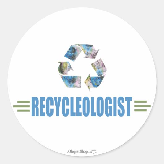 Humoraler Recycle Runder Aufkleber (Vorderseite)