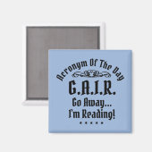 Humoraler Text mit Akronym Magnet (Vorderseite/Rückseite)