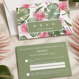 Humoraler Tropischer Hochzeitstil-RSVP / Antwortka