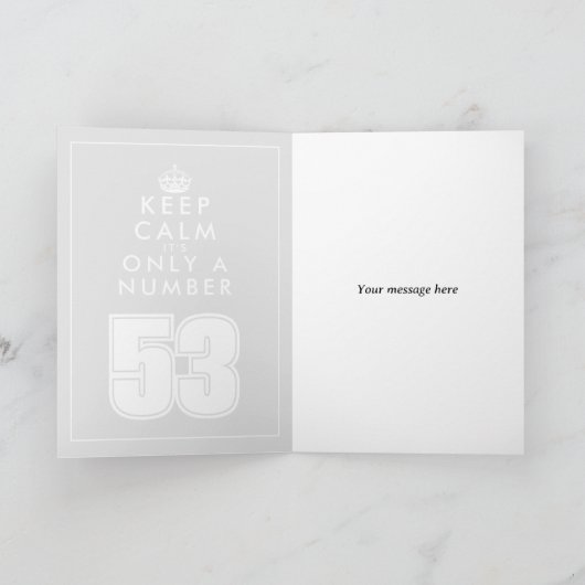 Humorales behalten ruhiges Zitat nach der 53. Gebu Karte (Innenseite)