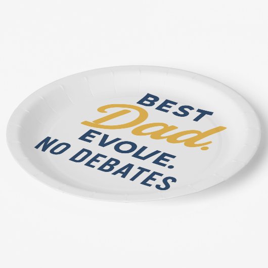 Humorales "BEST VATER EVER" Party Plate Pappteller (Schrägansicht)