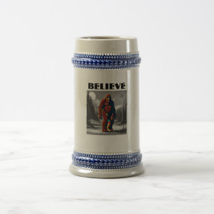 Humorales Bigfoot Zitat für Gläubige Bierglas