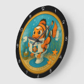 Humorales Clownfish Badezimmer Große Wanduhr (Winkel)