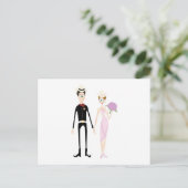 Humorales Country Wedding Couple Postkarte (Stehend Vorderseite)