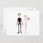 Humorales Country Wedding Couple Postkarte (Vorne/Hinten)