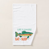 Humorales EAT SLEEP FISH Fishing Decke Badhandtuch Set (Handtuch)
