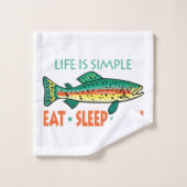 Humorales EAT SLEEP FISH Fishing Decke Badhandtuch Set (Waschlappen)