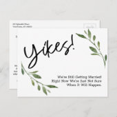 Humorales einfaches Grün - Hochzeitsupdate verscho Postkarte (Vorne/Hinten)