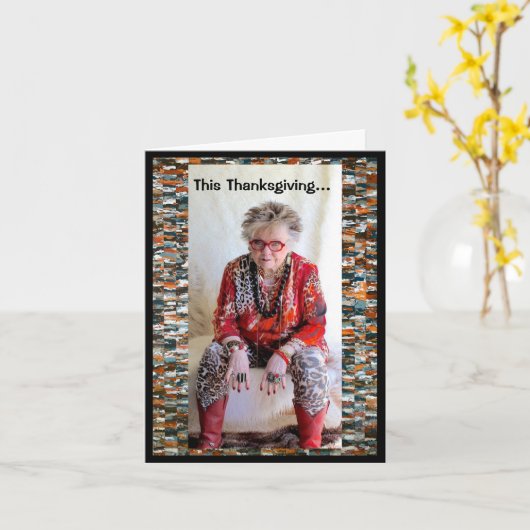 Humorales Erntedank Dinner Karte (Gelbe Blume)